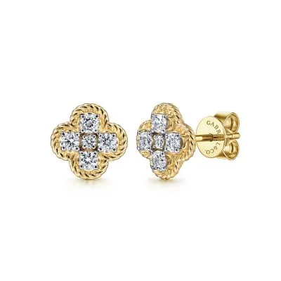 Polished bead earrings-14K Yellow Gold 0.50ctw Diamond Stud Earrings