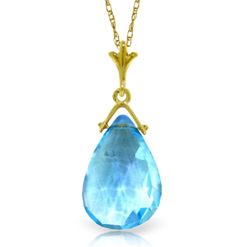 Tribal medallion necklaces-5.1 Carat 14K Gold Another Place Blue Topaz Necklace