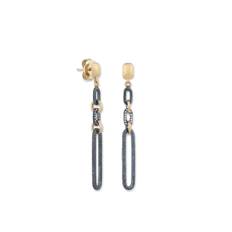 Worn medallion earrings-Lika Behar Diamond Link Drop Earrings