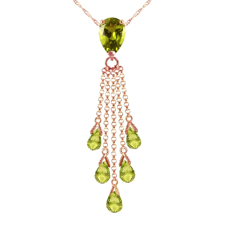 Soft silk necklaces-14K Rose Gold Briolette Peridot Necklace Class