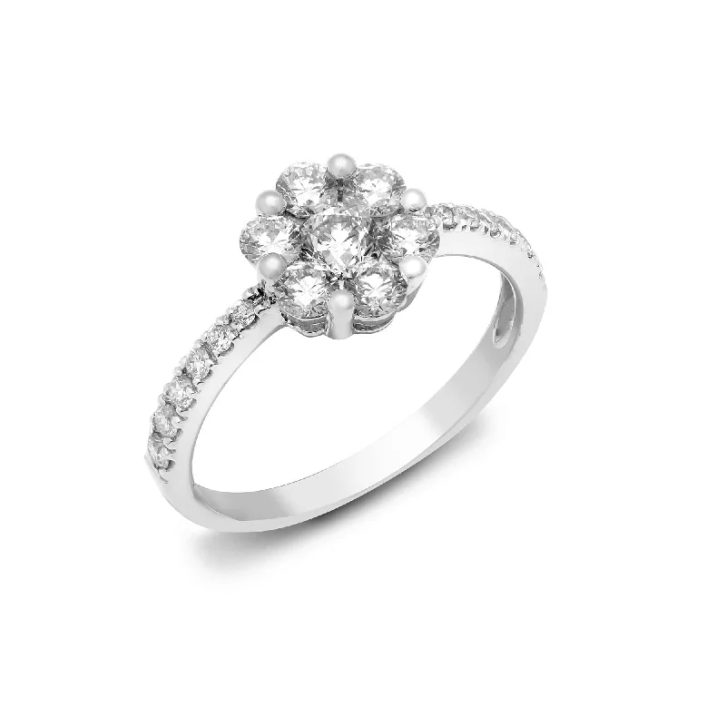 Marquise cut engagement rings-18ct White 1.00ct Diamond Ring