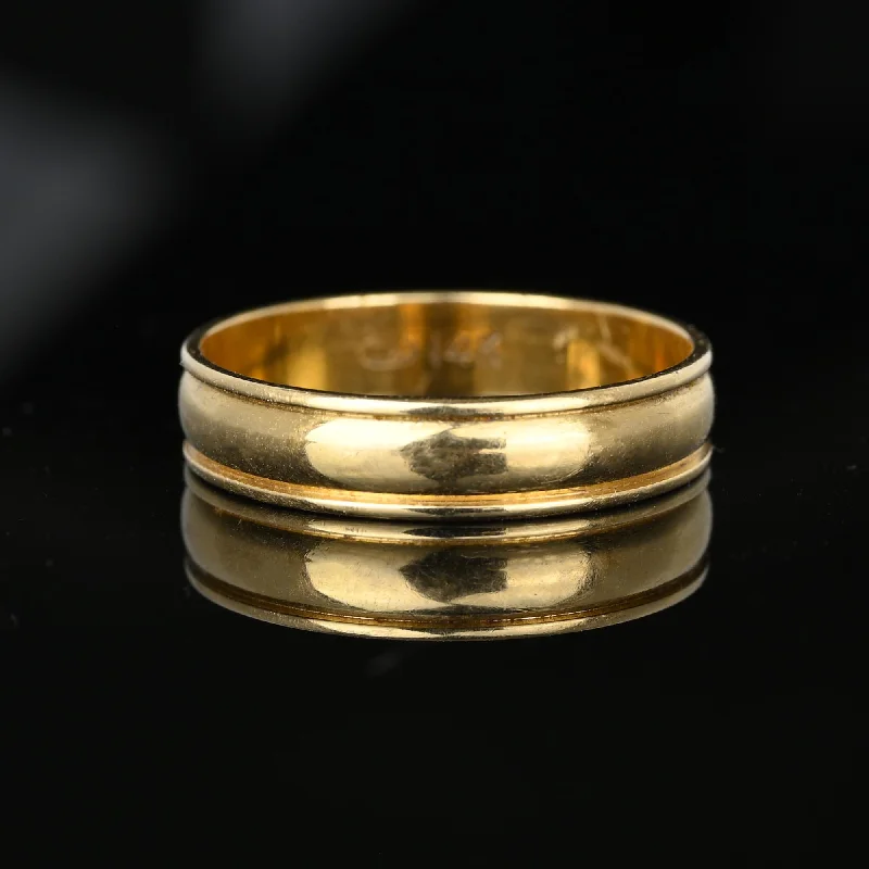 Hand-polished rings-Vintage 14K Gold Wedding Band Ring