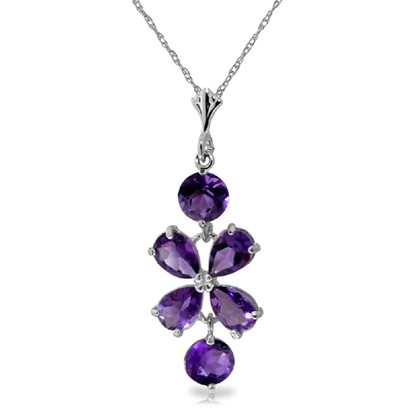 Tarnished silver necklaces-3.15 Carat 14K White Gold Loving Others Amethyst Necklace