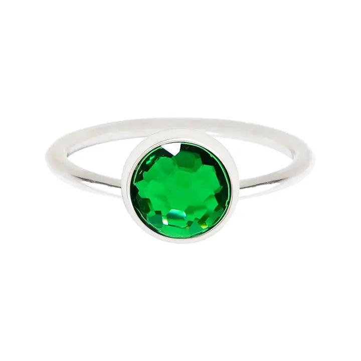 Beaded gem rings-Emerald Crystal Petite Ring