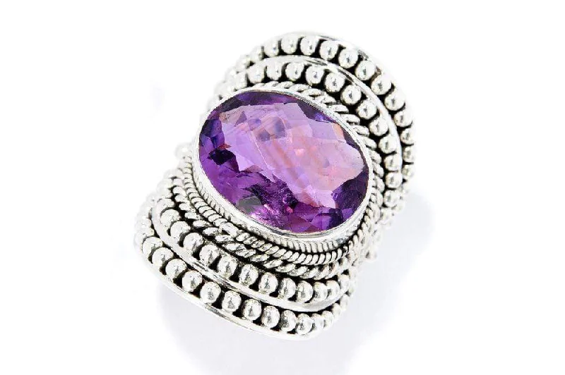 Hand-polished rings-Beloved Ring- Amethyst