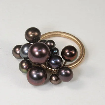 Night gothic rings-Rattle Pearl Ring