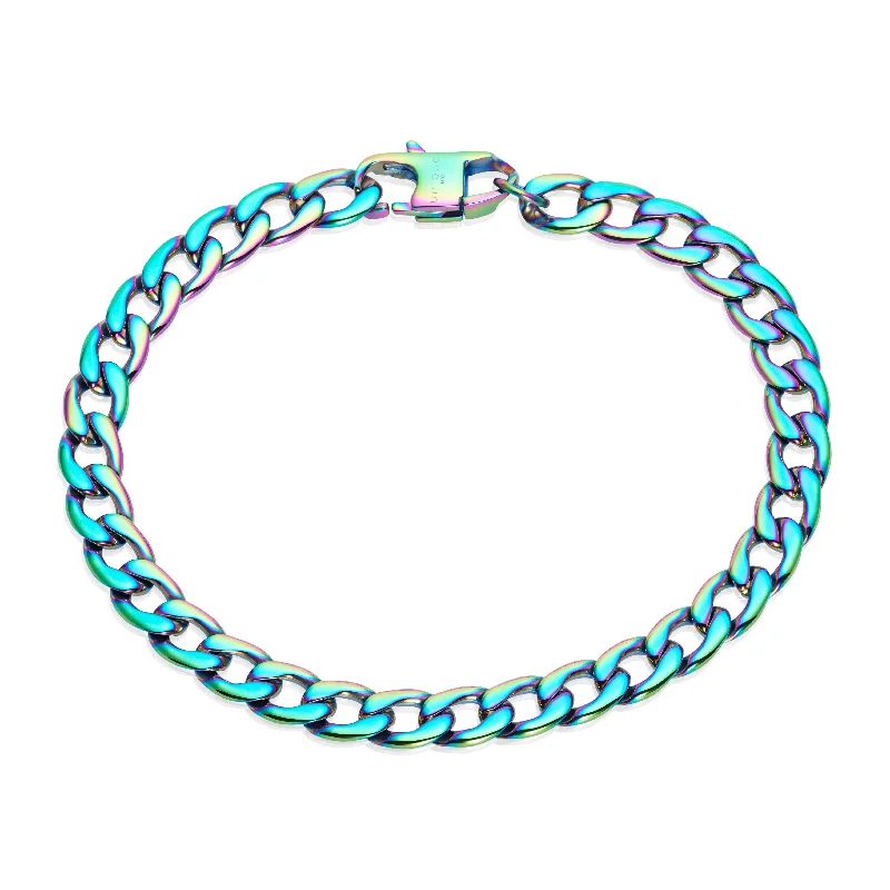 Unique & Co Rainbow Iridescent Plated Chain Bracelet