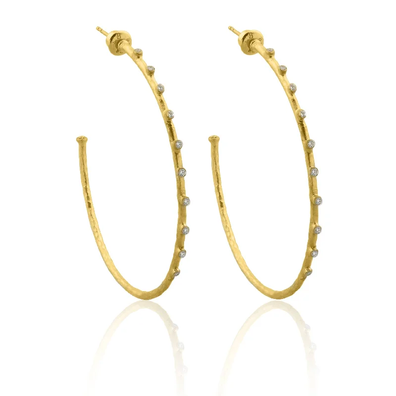 Worn medallion earrings-PRE-ORDER: Lika Behar 55mm "Dima" Hoop Earrings