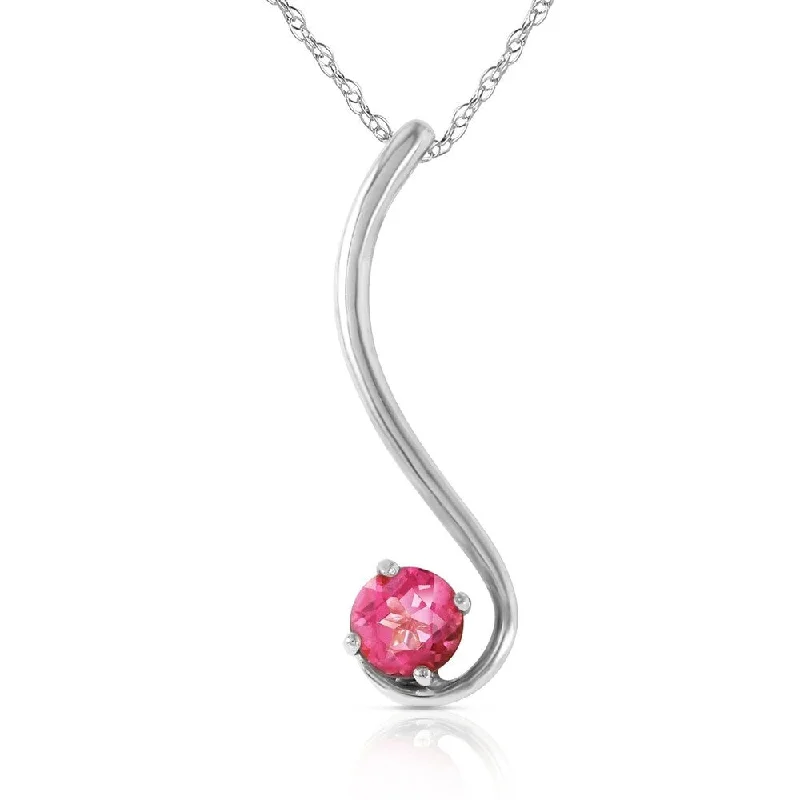 Galaxy charm necklaces-0.55 Carat 14K White Gold Unfalling Sense Pink Topaz Necklace