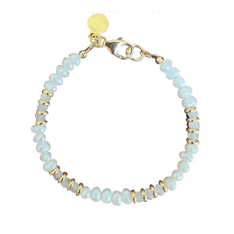 Yaron Morhaim Gold Pearl and Moonstone Bracelet