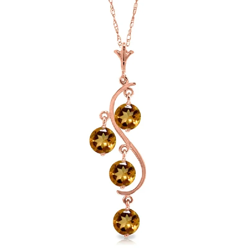 Galaxy charm necklaces-14K Rose Gold Citrine Jewelry Class Necklace