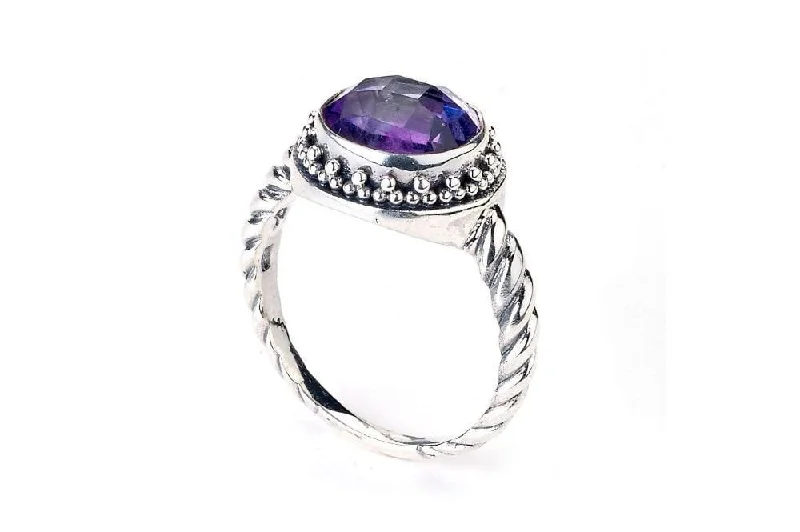 Vintage vow rings-Batur Ring- Amethyst