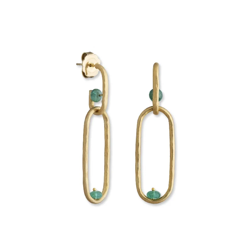 Vibrant enamel earrings-Lika Behar Emerald "Caroline" Earrings