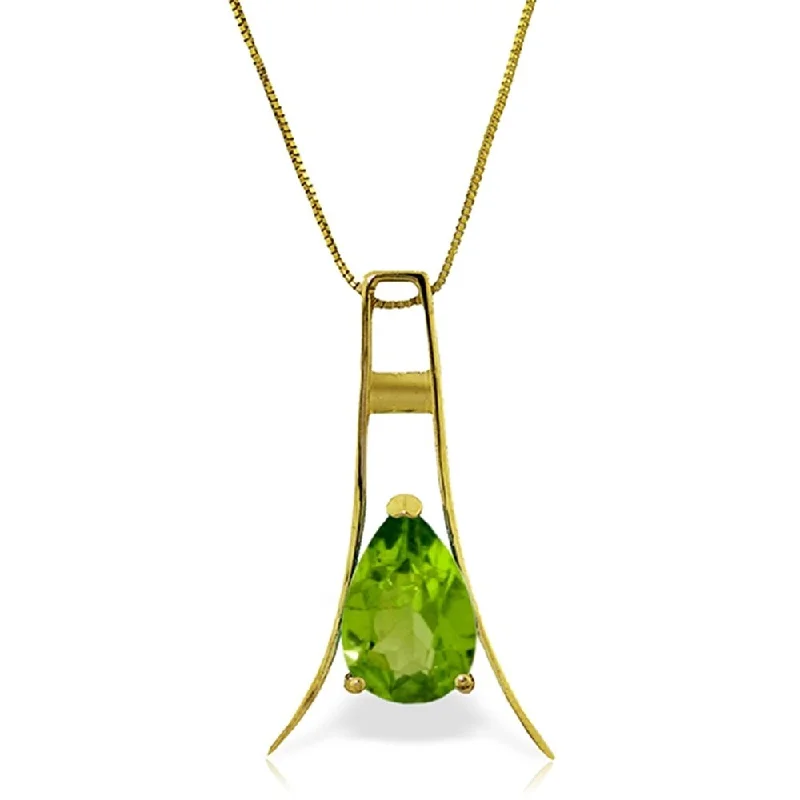 Zodiac charm necklaces-1.5 Carat 14K Gold September in Paris Peridot Necklace