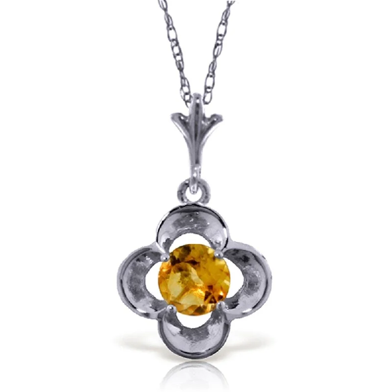 Half moon necklaces-0.55 Carat 14K White Gold Caravan Goes Citrine Necklace