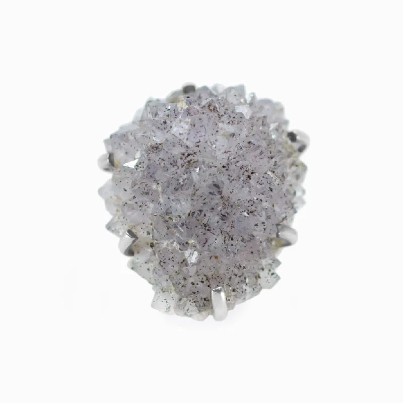 Reef knot rings-Amethyst Druzy Ring