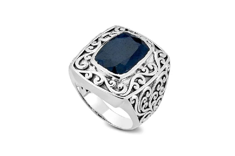 Bead row rings-Chloe Ring- Blue Sapphire