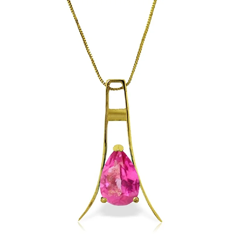 Linen cord necklaces-1.5 Carat 14K Gold Pink Paradise Pink Topaz Necklace