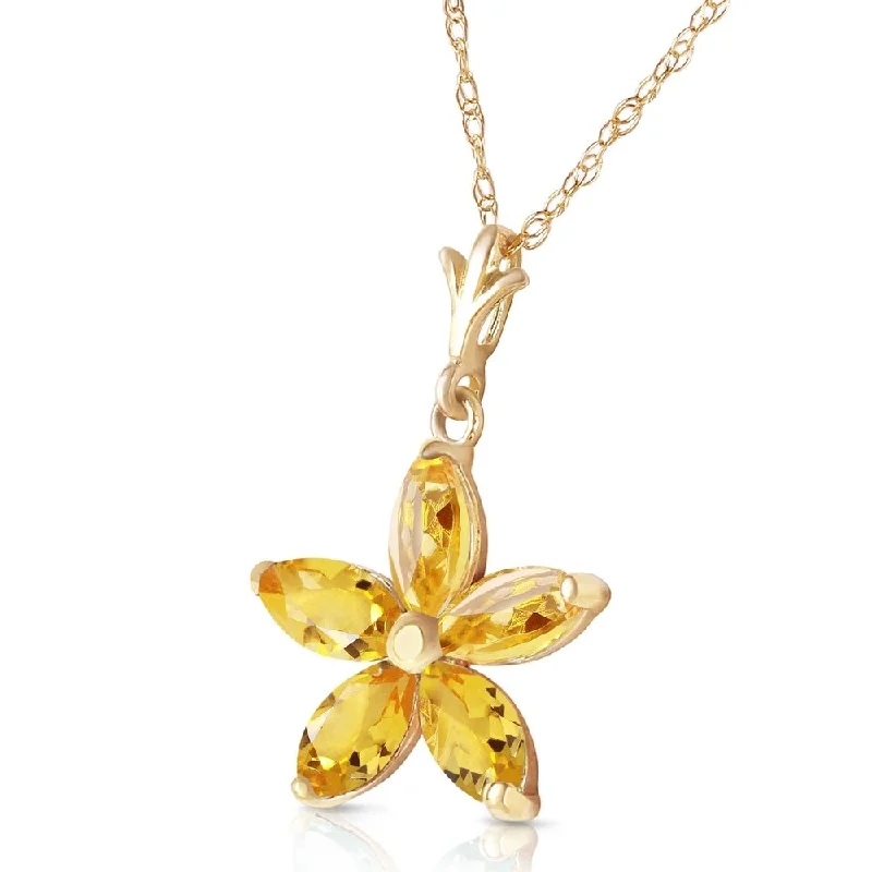 Tarnished silver necklaces-1.4 Carat 14K Solid Gold Madame Citrine Necklace