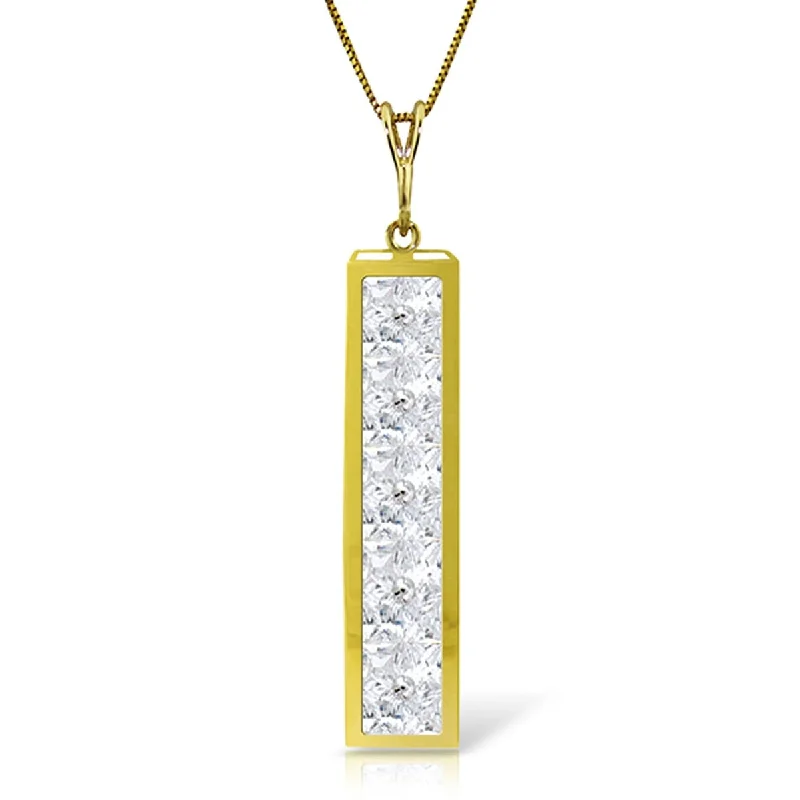 Fox charm necklaces-2.25 Carat 14K Solid Gold Moon Slides By White Topaz Necklace