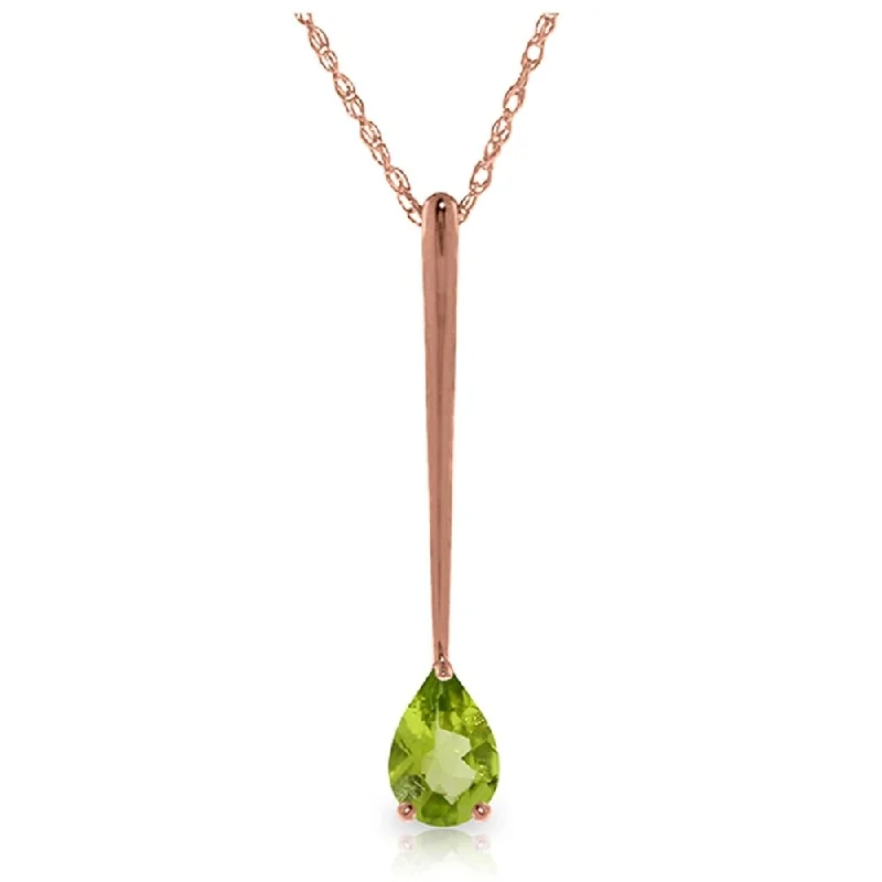 Radiant pearl necklaces-14K Rose Gold Peridot Necklace Certified Series Royal