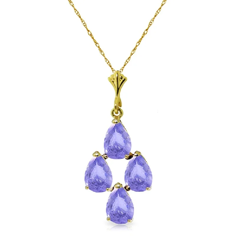 Polished bead necklaces-1.5 Carat 14K Gold Night Will Alight Tanzanite Necklace