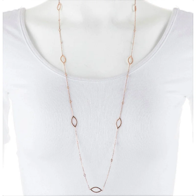 Onyx gem necklaces-Joelle Diamond Station Necklace 14K Rose Gold 3/4 CT TDW 34"