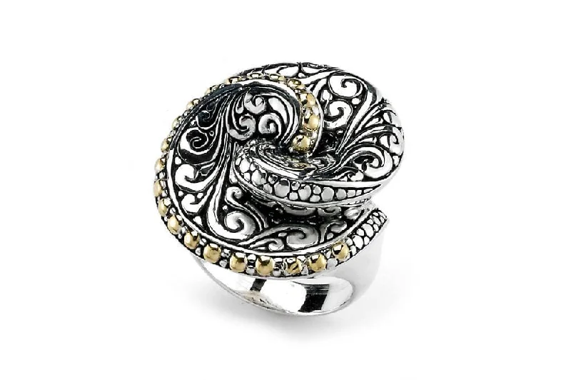 Tide shape rings-Balinese Swirl Ring