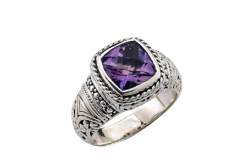 Tiny star rings-Honesty Ring- Amethyst