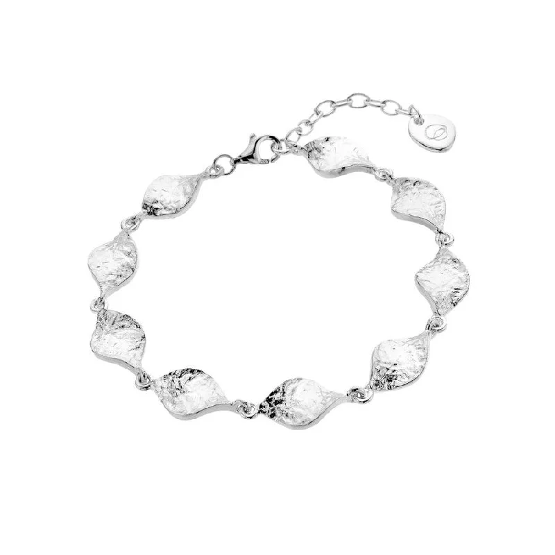 Sea Gems Sterling Silver Textured Twist Bracelet