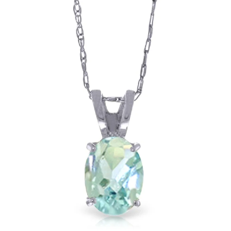 Wide bib necklaces-0.75 Carat 14K White Gold Seen 'em All Aquamarine Necklace