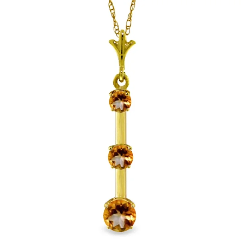 Wide chain necklaces-1.25 Carat 14K Gold Ray of Hope Citrine Necklace