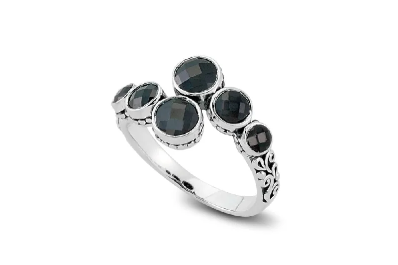 Curved shank rings-Tarutung Ring- Black Spinel