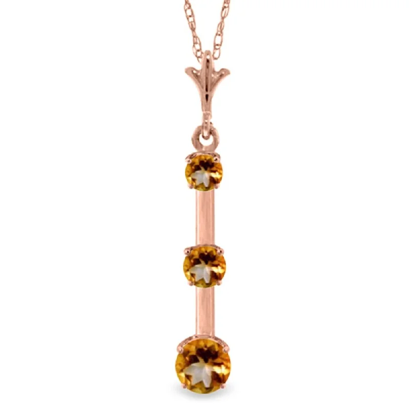 Tarnished silver necklaces-1.25 Carat 14K Rose Gold Generosity Citrine Necklace