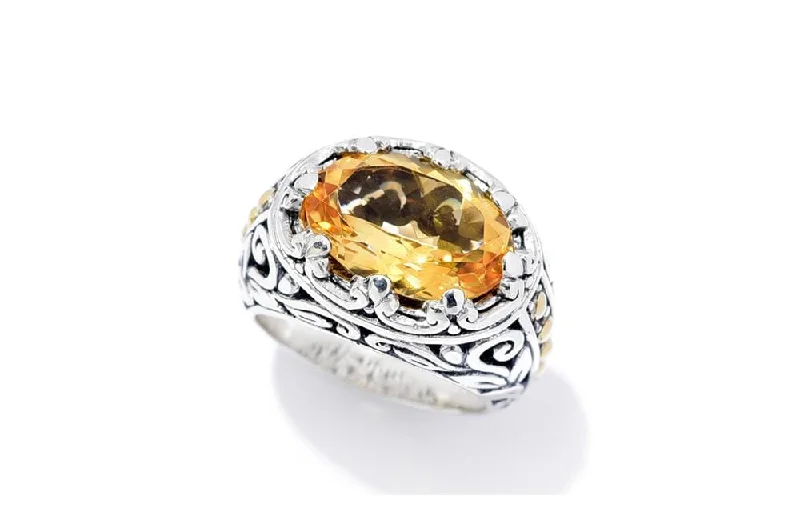 Wide band rings-Sayan Ring- Citrine