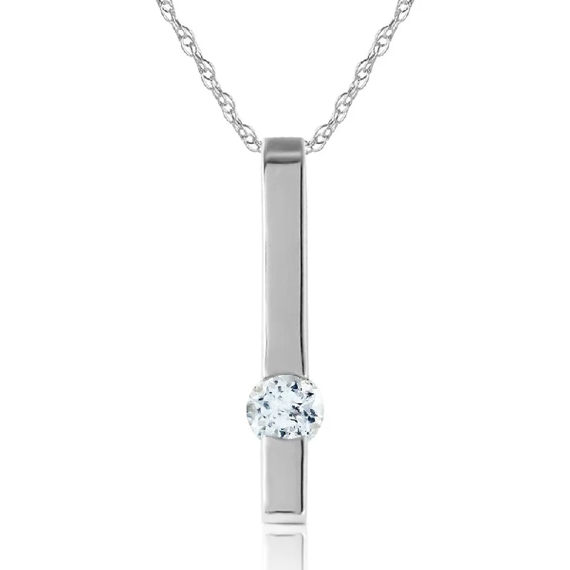 Rope braid necklaces-0.25 Carat 14K White Gold Partners in Love Aquamarine Necklace