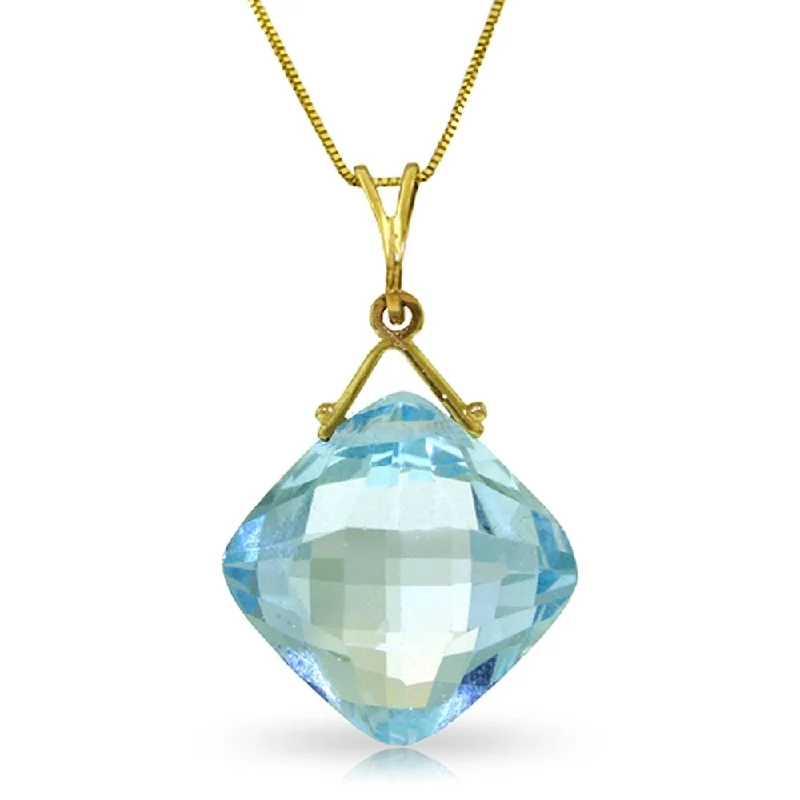 Neat-line necklaces-8.75 Carat 14K Solid Gold Distance Blue Topaz Necklace