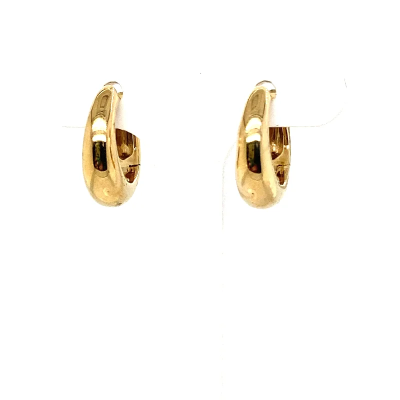 Pure crystal earrings-Gold Tapered Huggy Earrings