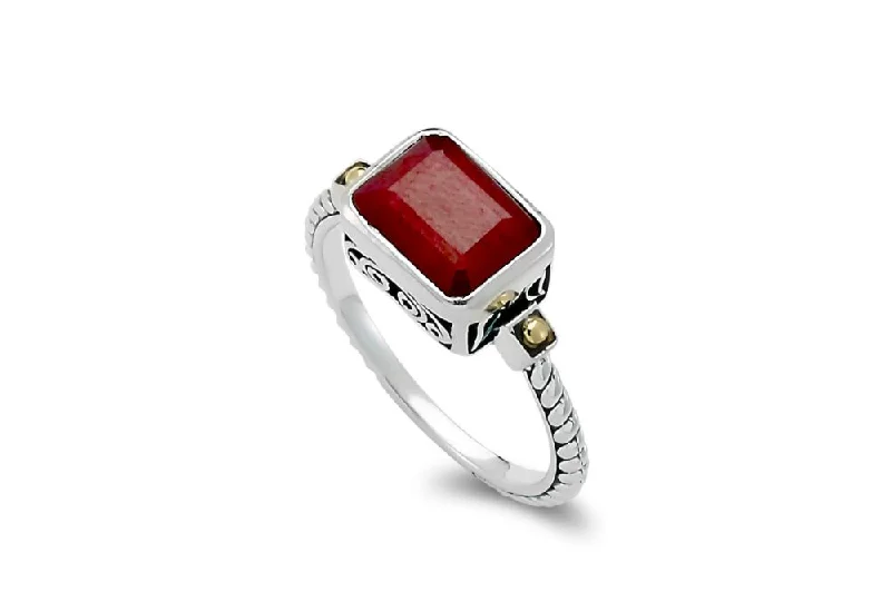 Vibrant enamel rings-Eirini Ring- Ruby