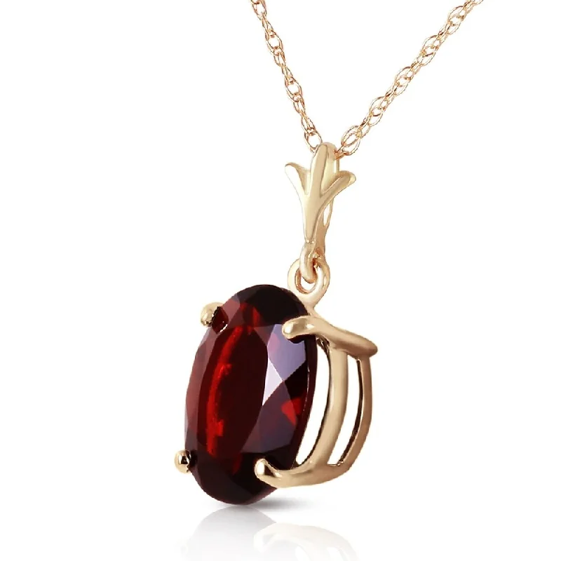 Dainty gem necklaces-3.12 CTW 14K Solid Gold Made Of Dawn Garnet Necklace