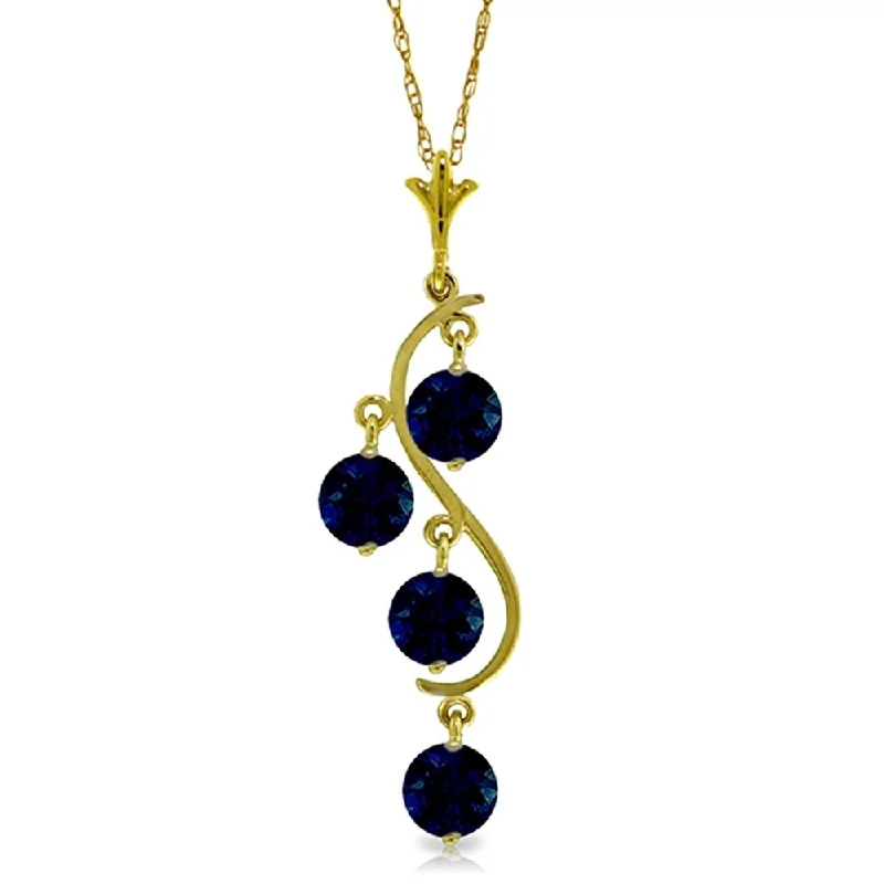 Patina bronze necklaces-2 Carat 14K Gold Don't Deny Love Sapphire Necklace