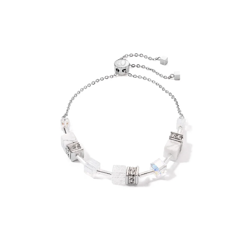 Coeur De Lion GeoCUBE® Iconic Nature White and Silver Chain Bracelet