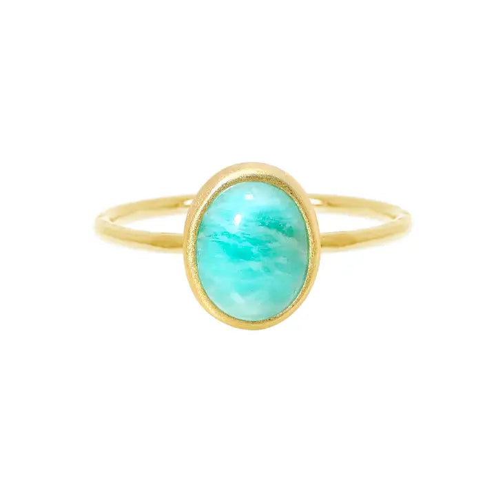 Flow style rings-Amazonite Small Cab Ring