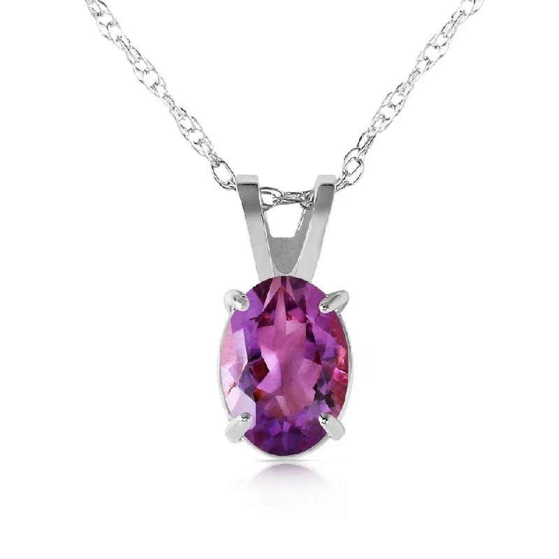 Silk fringe necklaces-0.85 Carat 14K White Gold Plunge Ahead Amethyst Necklace