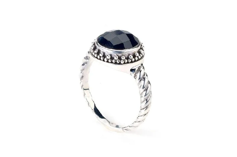 Spinel cut rings-Batur Ring- Onyx