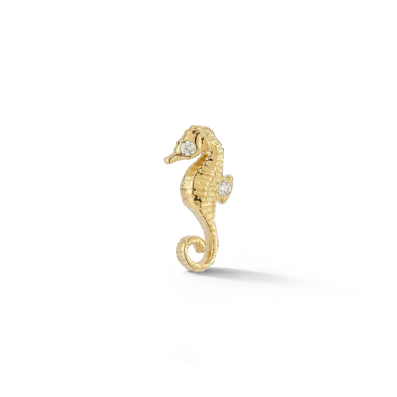 Vintage flair earrings-Seahorse Stud