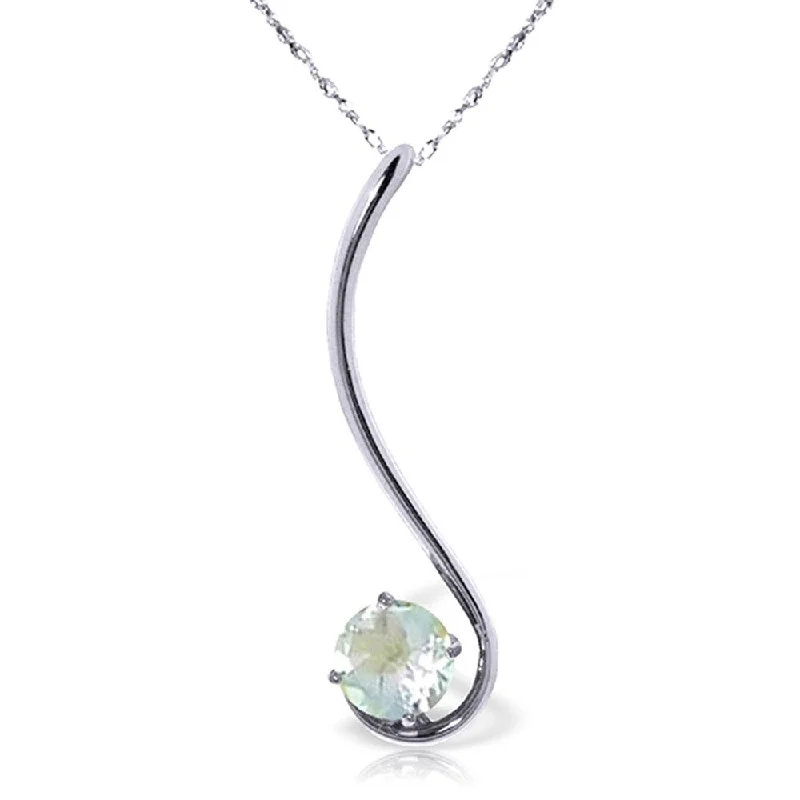 Stamped initial necklaces-0.55 Carat 14K White Gold Proven Wild Aquamarine Necklace