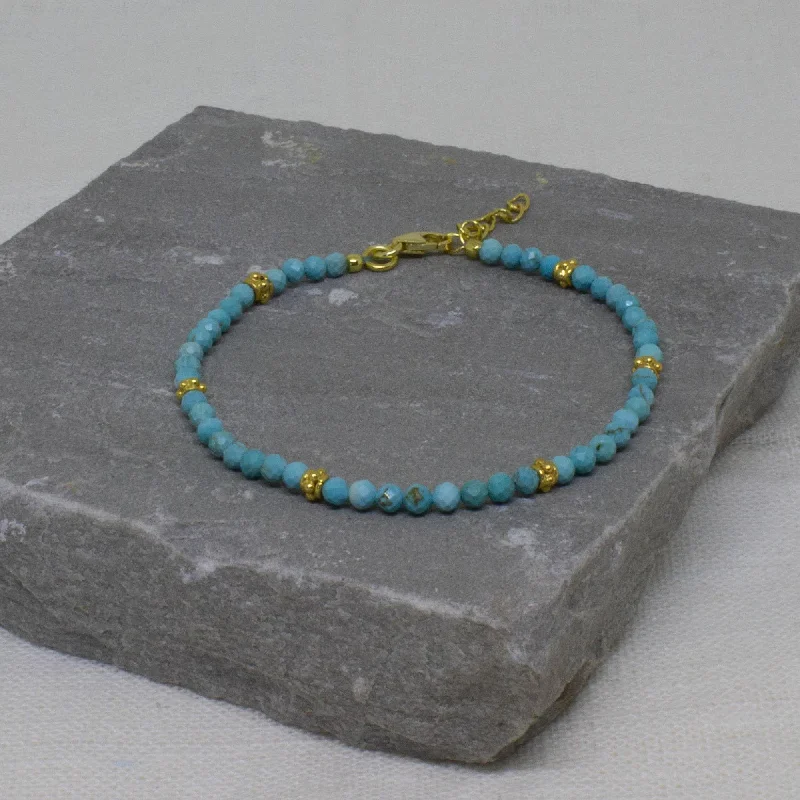 Gold Turquoise Beaded Bracelet