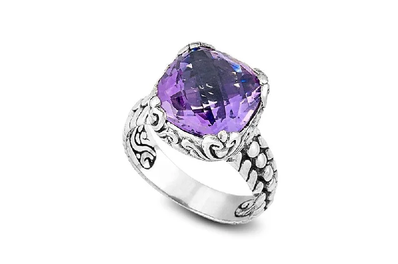 Open frame rings-Lider Ring- Amethyst