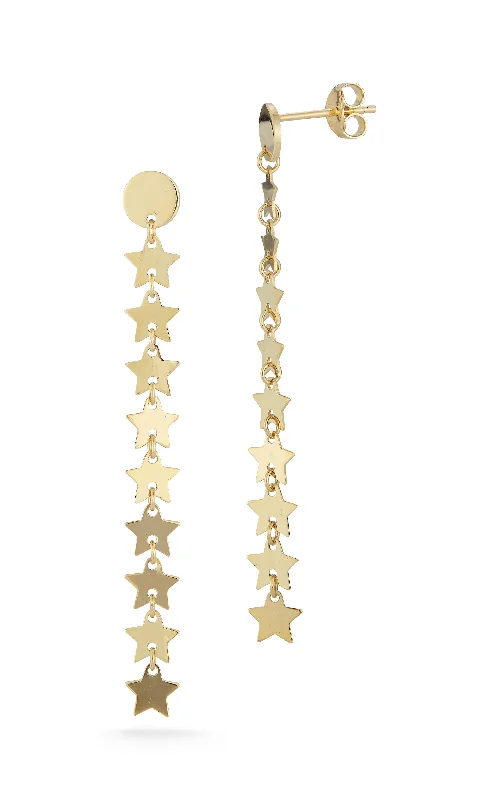 Oval dangle earrings-Star Dangle Drop Stud Earring